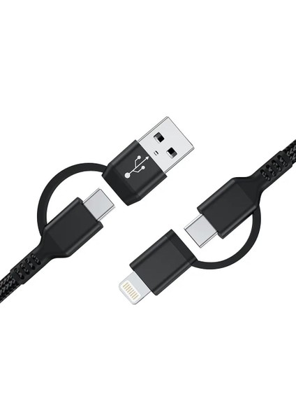 Pd 20W 2 In 1 Hızlı Şarj Kablosu 100 cm 2.4 A Type-C USB Type-C Çoklu Veri Kablosu