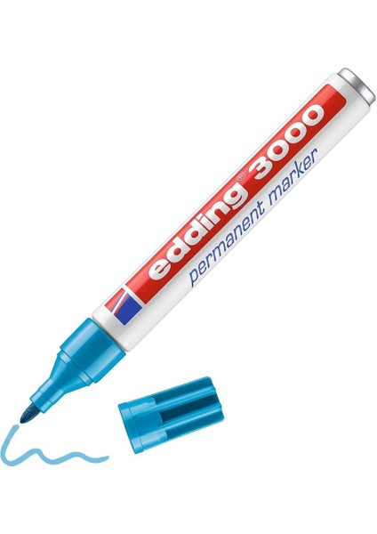 3000 Permanent Markör - Açık Mavi - 1 - Yuvarlak Uç 1,5-3 mm