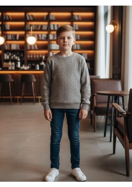 Erkek Çocuk Dokulu Kumaş Kazak fırsatları