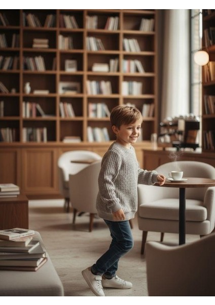 Erkek Çocuk Dokulu Kumaş Kazak