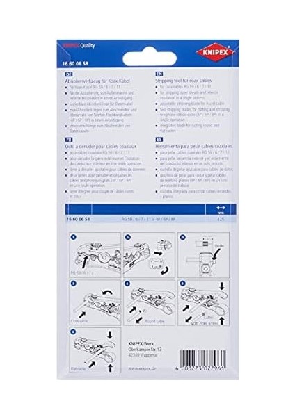 Koaksiyel ve Veri Kabloları Için Sıyırma Aleti 125 mm 16 60 06 Sb modelleri