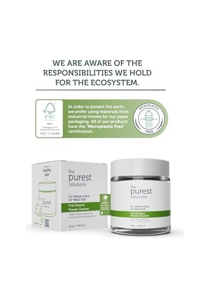 The Purest Solutions, Arındırıcı ve Canlandırıcı Tüm Ciltler Için Meyve Asitleri Içeren Toz Temizleyici 55 gr (%0,2 Azelaik Asit & Malik Asit) modelleri