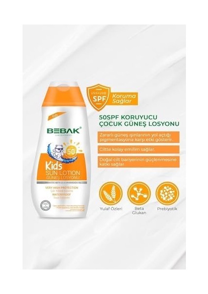 Bebak Bebek Güneş Koruyucu Losyon 50+ Spf 200 ml