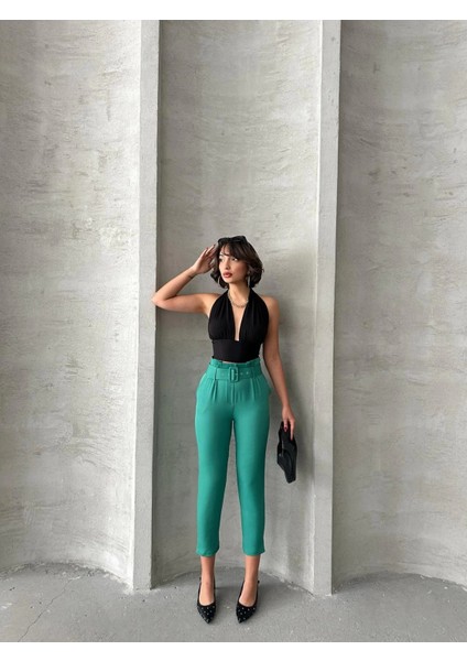 Mtxdpn Kemerli Havuç Pantolon Yeşil (beden: L) indirimleri