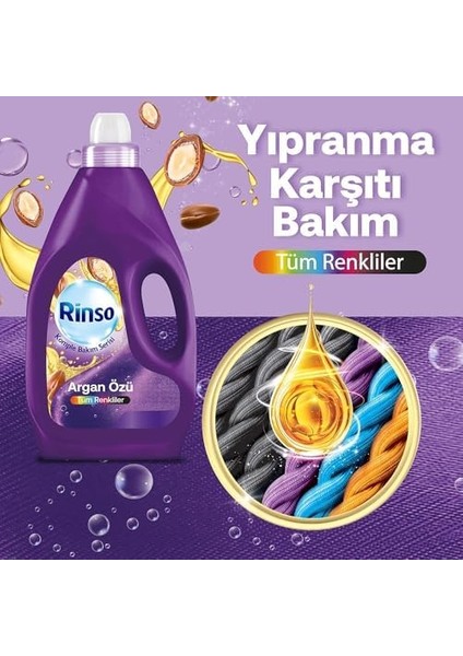 Rinso Sıvı Çamaşır Deterjanı Argan Özü Tüm Renkliler Için Komple Bakım Serisi 3l modelleri