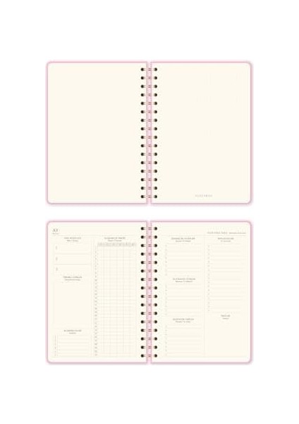 A5 Spiralli Süresiz Planlayıcı Ajanda Şeker Pembe modelleri