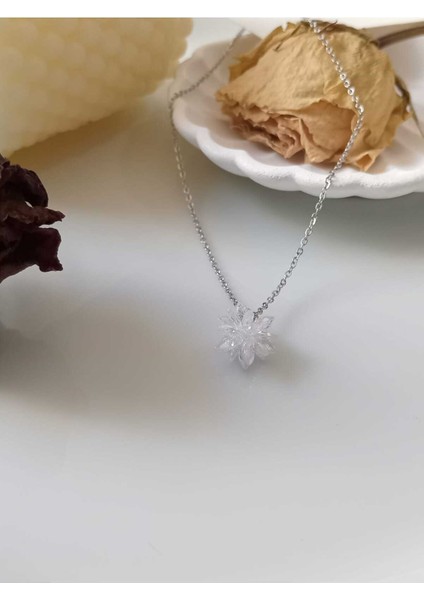 Lotus Çiçeği Çelik Kolye