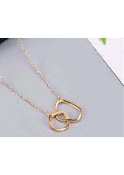 Kilitli Kolye Düzensiz Daire Gold Paslanmaz Çelik indirimleri