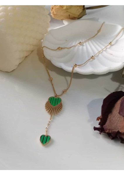 Yeşil Kalpli Çelik Kolye fırsatları