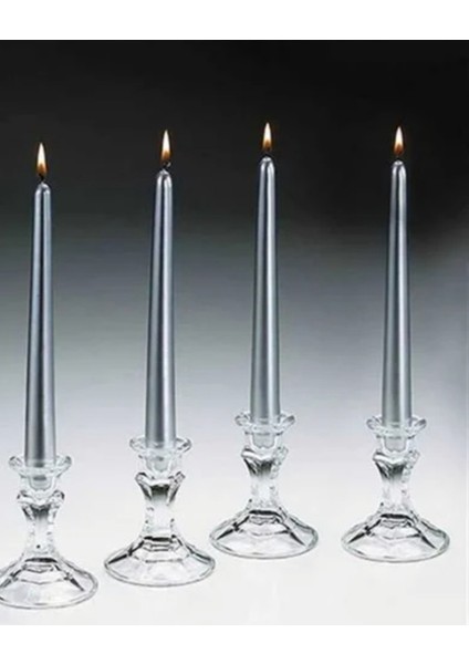 2'li Metalik Gri-Şamdan Mum-Konik Mum fırsatları