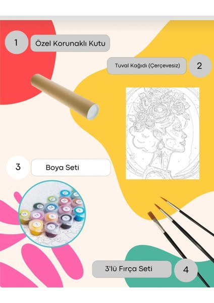 Sayılarla Boyama Seti 40X50 cm (Çıtalı) Fırça Boya Dahil Numaralı Tuval Yelken Manzara indirimleri