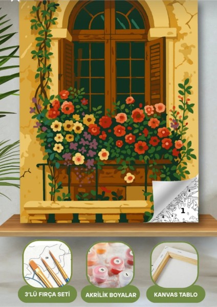 Sayılarla Boyama Seti 40X50 cm (Çıtalı)Fırça Boya Dahil Numaralı Tuval Pencere Fırça Boya Dahil Numaralı Tuval Pencere modelleri