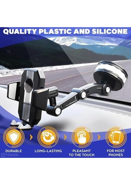 Araba Tır ve Kamyon Uyumlu Katlanır Araç Içi Telefon Tutucusu Mekanizmalı Dönebilir Başlık ve Dönebilir Tabanlı Uzun Özgürlüğü Sağlayan Cam, Konsola Sabitlenir Vakum ve Yapışkan Araç Tutucusu modelleri