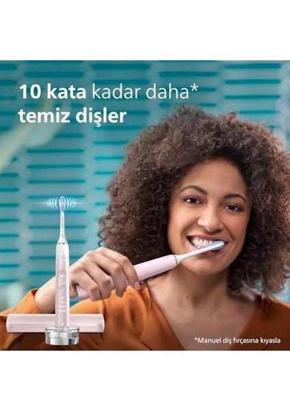 Philips Sonicare Diamondclean 9000 Şarjlı Diş Fırçası, 4 Temizlik Modu, Basınç Sensörü, Seyahat Kabı ve Sonicare Uygulama Desteği, Pembe Geçişli, HX9911/84 modelleri