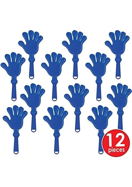 12 Parça Plastik El Clappers Gürültücü Okul Ruh Malzemeleri Spor Doğum Günü Partisi Şekerleri, 7.5", Mavi fiyatları