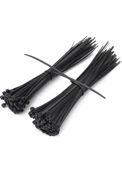 8X550 Siyah Kablo Bağı & Plastik Kelepçe & Kelepçe 100 Adet (Paket)