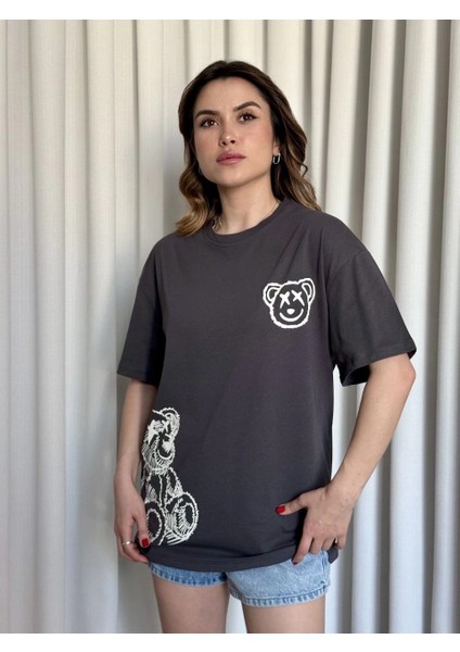 Mtxdpn Baskılı Ayıcıklı Tişört Antrasit (Beden: M) fiyatları