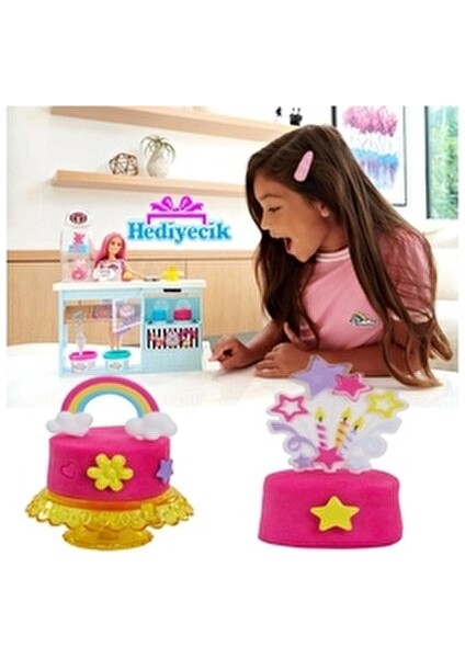 Pasta Dükkanı Oyun Seti 2-9 Yaş Kız Çocuklar İçin Pembe Renkli Eğlenceli Set