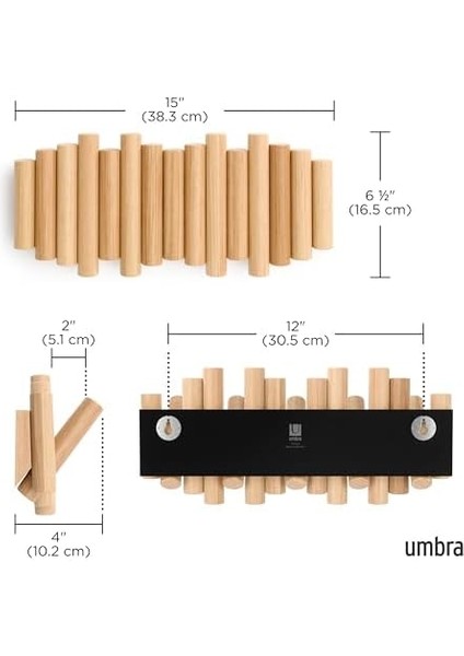 Picket 5 Askısı, Çubuğu ve Modern Duvar Dekoasyonu Cilalı Çam Ağacından modelleri