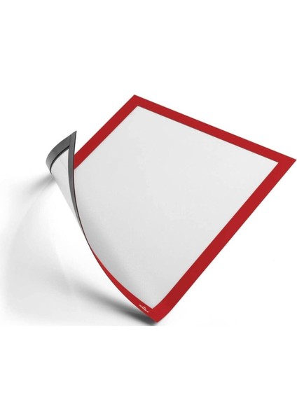 5 Adet Şömiz Manyetik Evrak Tutucu Şeffaf Magnet Şömiz Dosya 21X30CM A4 - Kırmızı Kenarlı