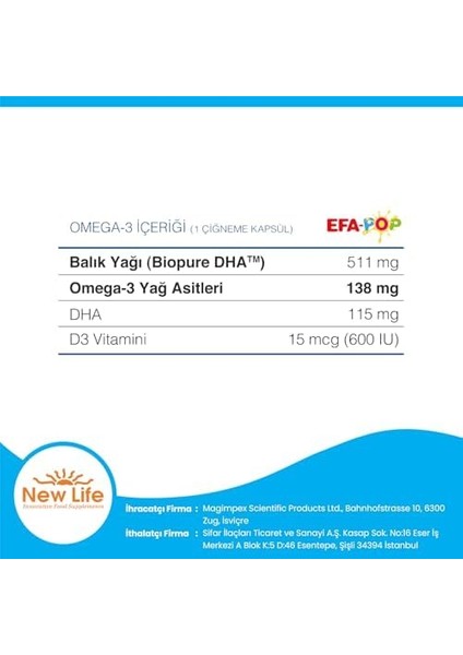 New Life Efa Pop 60 Kapsül fiyatları
