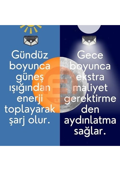 Solar Sensörlü Dış Ortam Bahçe Aydınlatması, Güneş Enerjili, Su Geçirmez, 100 Ledli, Beyaz Işık, (2 Adet) fiyatları