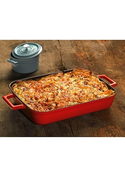 Döküm Dikdörtgen Tepsi, 26X40 Cm, Kırmızı fiyatları