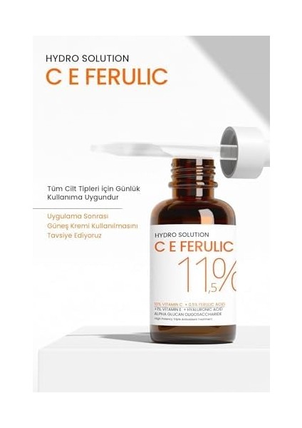 Procsın Hydro Solution C E %10 C Vitamin + %0,5 Aydınlatıcı Ferulic Acid Serum, Leke Karşıtı, Anti-Aging, Nemlendirici ve Kolajen Destekli Cilt Bakımı, 30 ml fiyatları