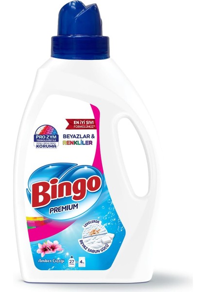 Bingo Sıvı Deterjan 1755 Ml, Renkli & Beyaz, Amber