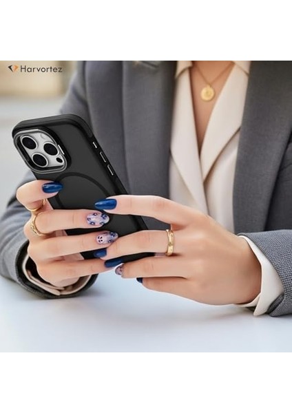 14 Pro Max Kılıf Magsafe Uyumlu, Güçlü Manyetik Cep Telefon Kılıfı, Metal Standlı, Mat Darbe Emici Kapak, Alüminyum Tuşlar ve Kaydırmaz Yan Şeritlerli Phone - Titamyum Gri modelleri