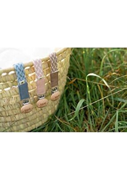 Paci Braid Emzik Askısı %100 Organik Pamuk 22 cm Çocuklar İçin Petrol ve Baby Blue modelleri