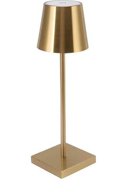 Gerçek Metal Şarjlı Dokunmatik Masa Lambası | 3 Işık Renk Seçeneği | Yükseklik Ayarlı