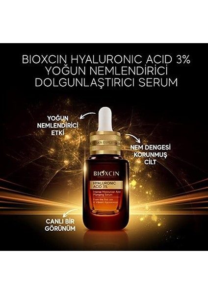 Bioxcin Hyaluronic Acid Serum 3% – Yoğun Nemlendirici ve Dolgunlaştırıcı Yüz Serumu – Pantenol (B5), Lipozom Teknolojili – 30 ml fiyatları