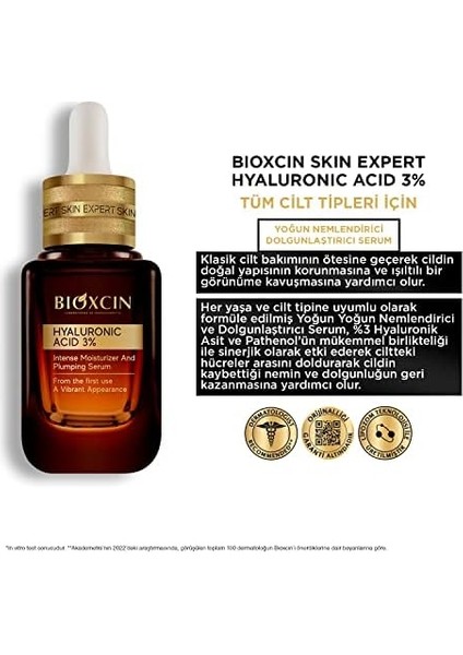 Bioxcin Hyaluronic Acid Serum 3% – Yoğun Nemlendirici ve Dolgunlaştırıcı Yüz Serumu – Pantenol (B5), Lipozom Teknolojili – 30 ml modelleri