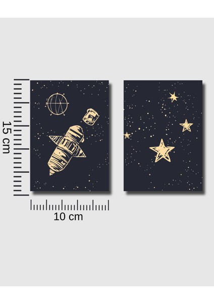 Uzay Temalı Poster Seti 6 Adet,çerçevesiz Astronot,roket,gezegen,çocuk Odası Duvar Dekoru modelleri