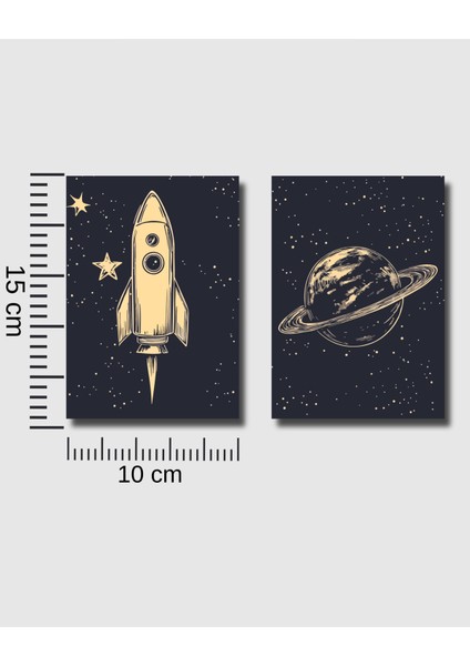 Uzay Temalı Poster Seti 6 Adet,çerçevesiz Astronot,roket,gezegen,çocuk Odası Duvar Dekoru fırsatları