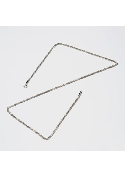 50 Mikron Rodyum Halat Gümüş Zincir