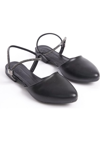 Arıana Lastikli Ortopedik Rahat Taban Bilekten Taş Detaylı Kadın Babet Ayakkabı Cst - Siyah fırsatları