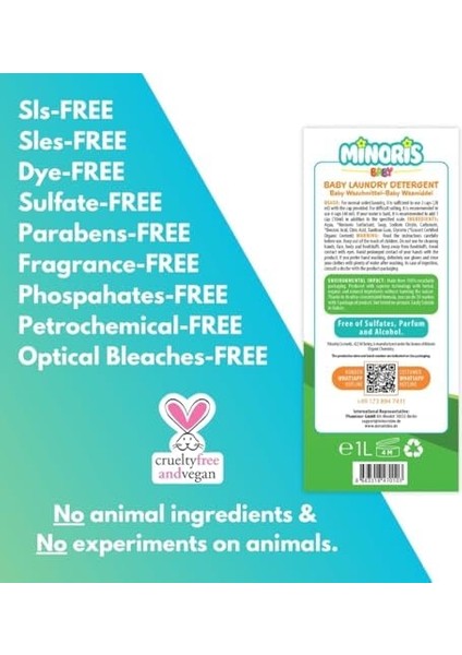 Minoris Baby Organik Bebek Çamaşır Deterjanı 1 L 50 Yıkama 8681499194696 modelleri