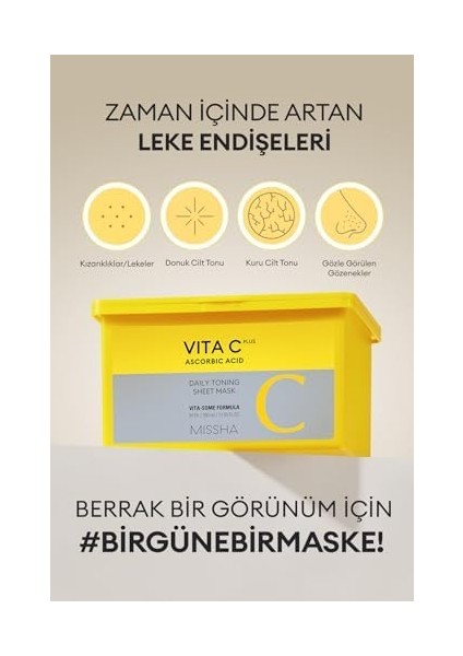 Mıssha C Vitamini Içerikli Leke Karşıtı Günlük Yaprak Maske Vita C Plus Daily Toning Mask modelleri