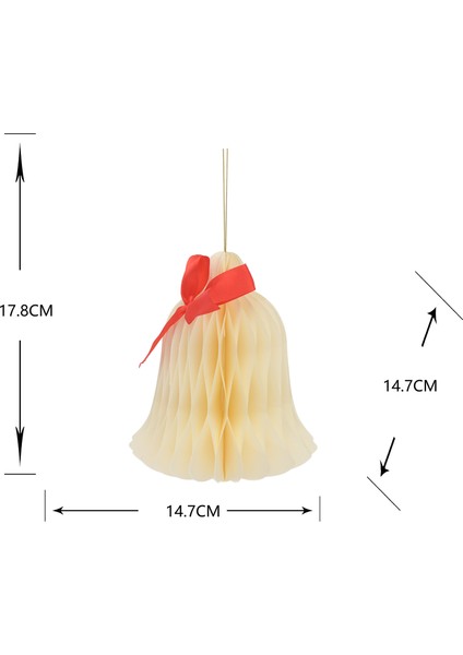 New Year Yılbaşı Çan Şekilli 3 Adet Ağaç Süsü 14,7 x 14,7 x 17,8 cm fiyatları