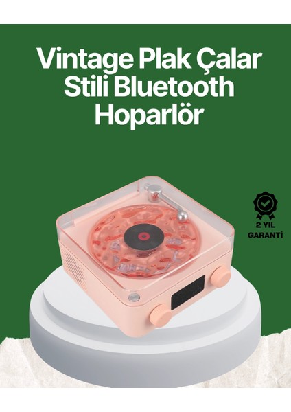 Bfs Vintage Tarz Bluetooth Hoparlör – Gece Işığı ve Zaman Göstergeli