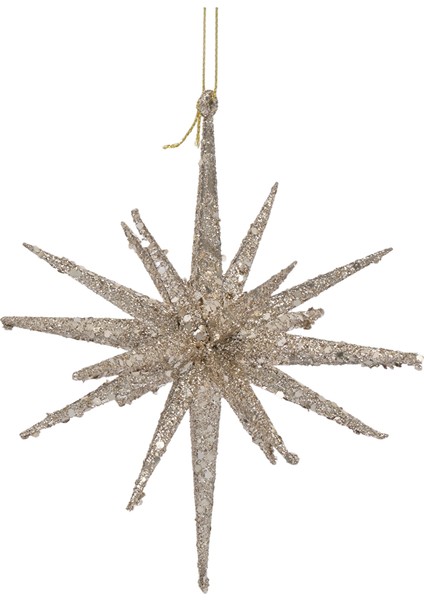 New Year Yılbaşı Glitter Star 3 Adet Ağaç Süsü Seti Gold 15X15X15 cm fırsatları