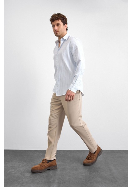 Çizgili Pamuklu Regular Fit Uzun Kollu Gömlek Erkek Gömlek B35W20011 122 modelleri