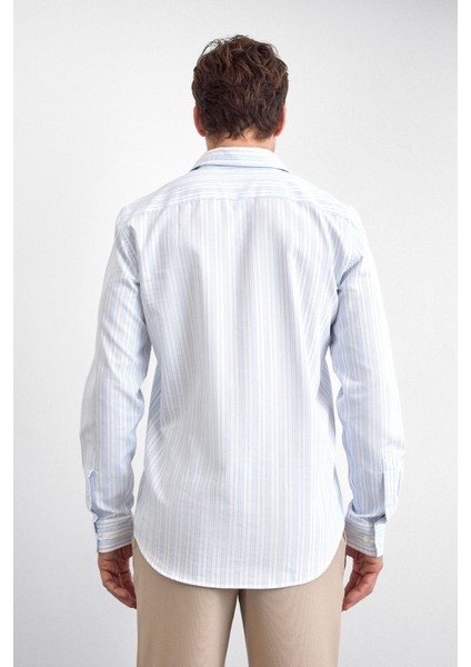 Çizgili Pamuklu Regular Fit Uzun Kollu Gömlek Erkek Gömlek B35W20011 122 indirimleri