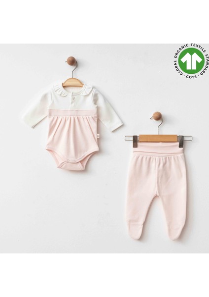 %100 Organik Pamuk Gots Sertifikalı Patikli Bebek Takım
