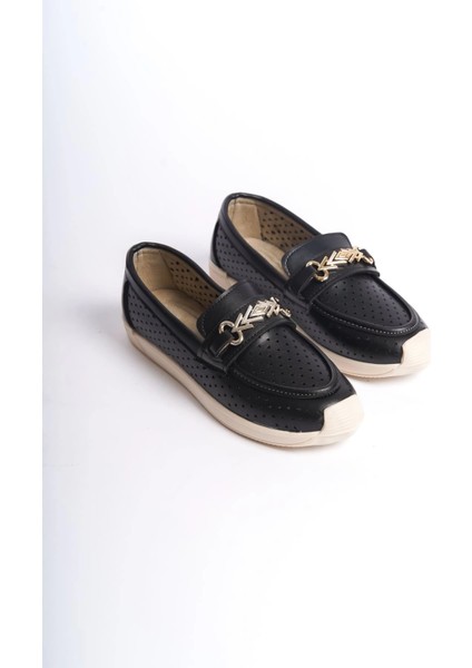 Lıly Bağcıksız Ortopedik Rahat Taban Kalp Desenli Kadın Babet Ayakkabı Ckt - Siyah fırsatları