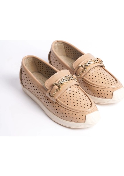 Lıly Bağcıksız Ortopedik Rahat Taban Kalp Desenli Kadın Babet Ayakkabı Ckt - Ten fırsatları