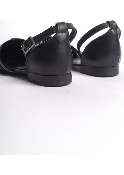 Monıca Tokalı Ortopedik Rahat Taban Taş Detaylı Kadın Babet Ayakkabı Cst - Siyah indirimleri