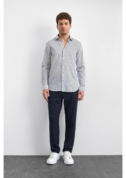Çizgili Pamuklu Regular Fit Uzun Kollu Gömlek Erkek Gömlek B35W20012 119 modelleri